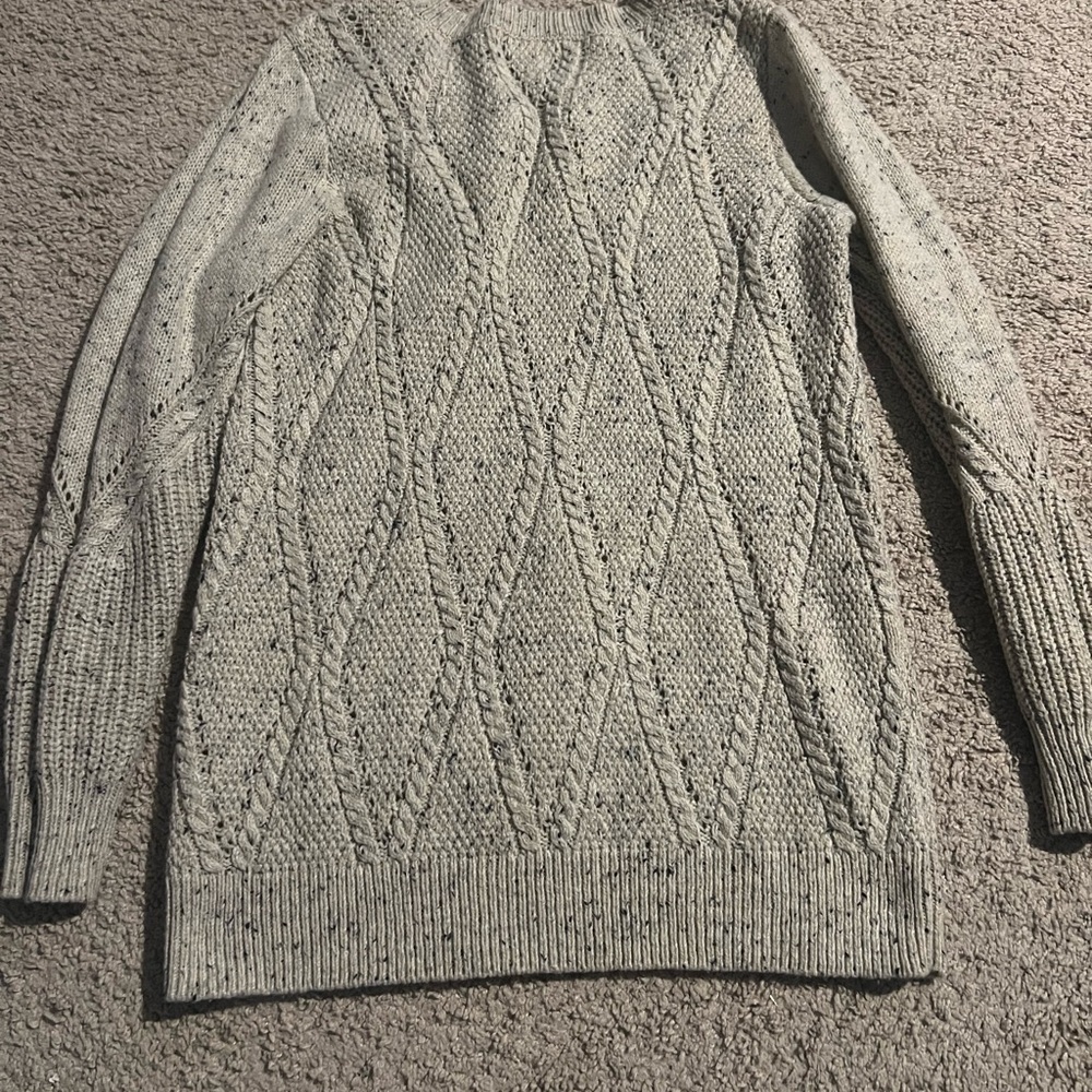 Westport 1962 Gray Cable Knit Crewneck Sweater | Large - Picture 4 of 4